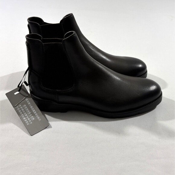 Ermenegildo Zegna Mens Cortina Chelsea Boots Black Leather Slip On Sz 6 Italy